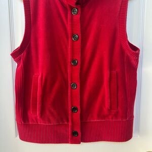 Jones New York Signature Red Knit Vest